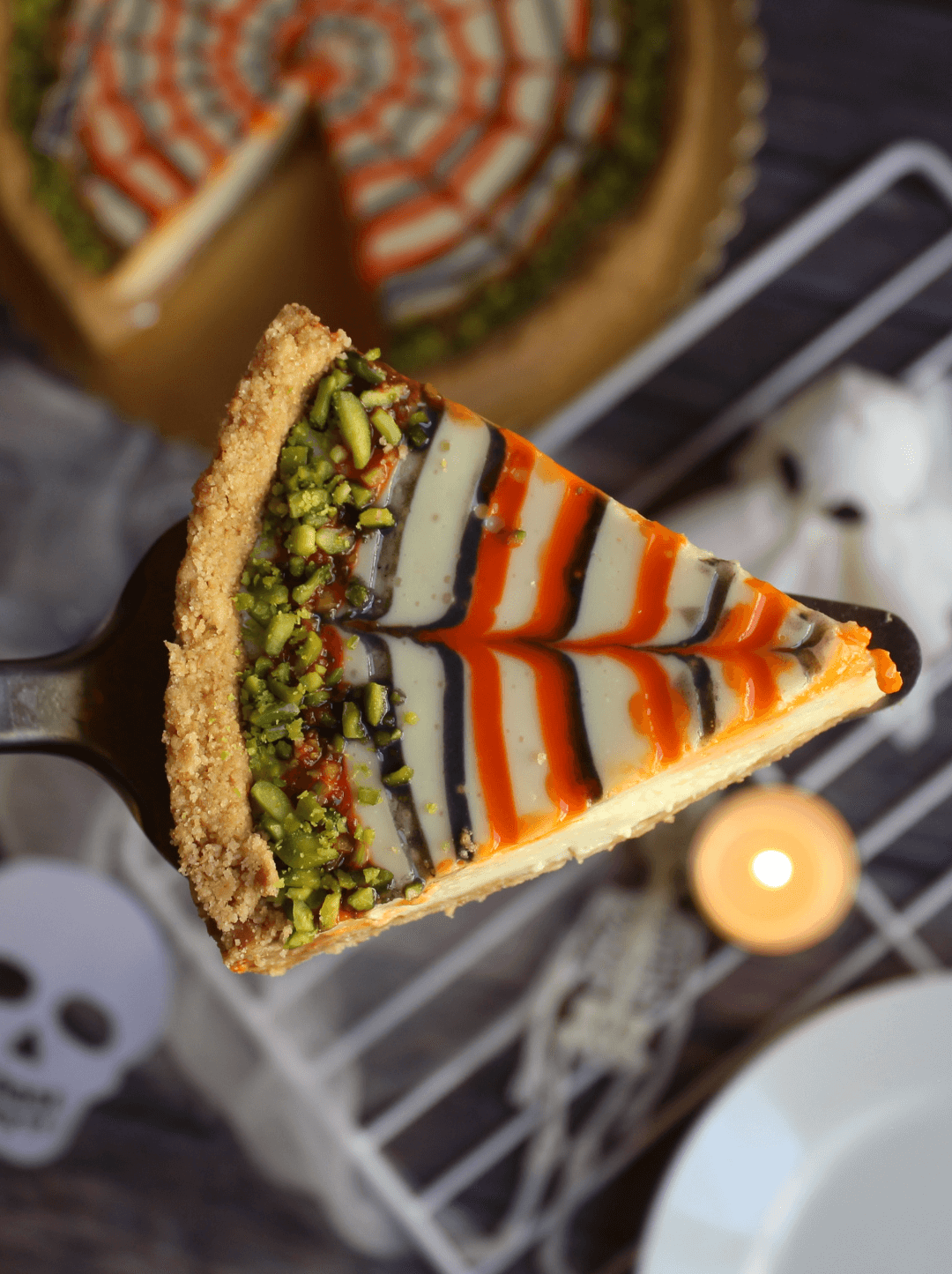 ¡Cheesecake de Naranja y Pistacho! 🧡🎃