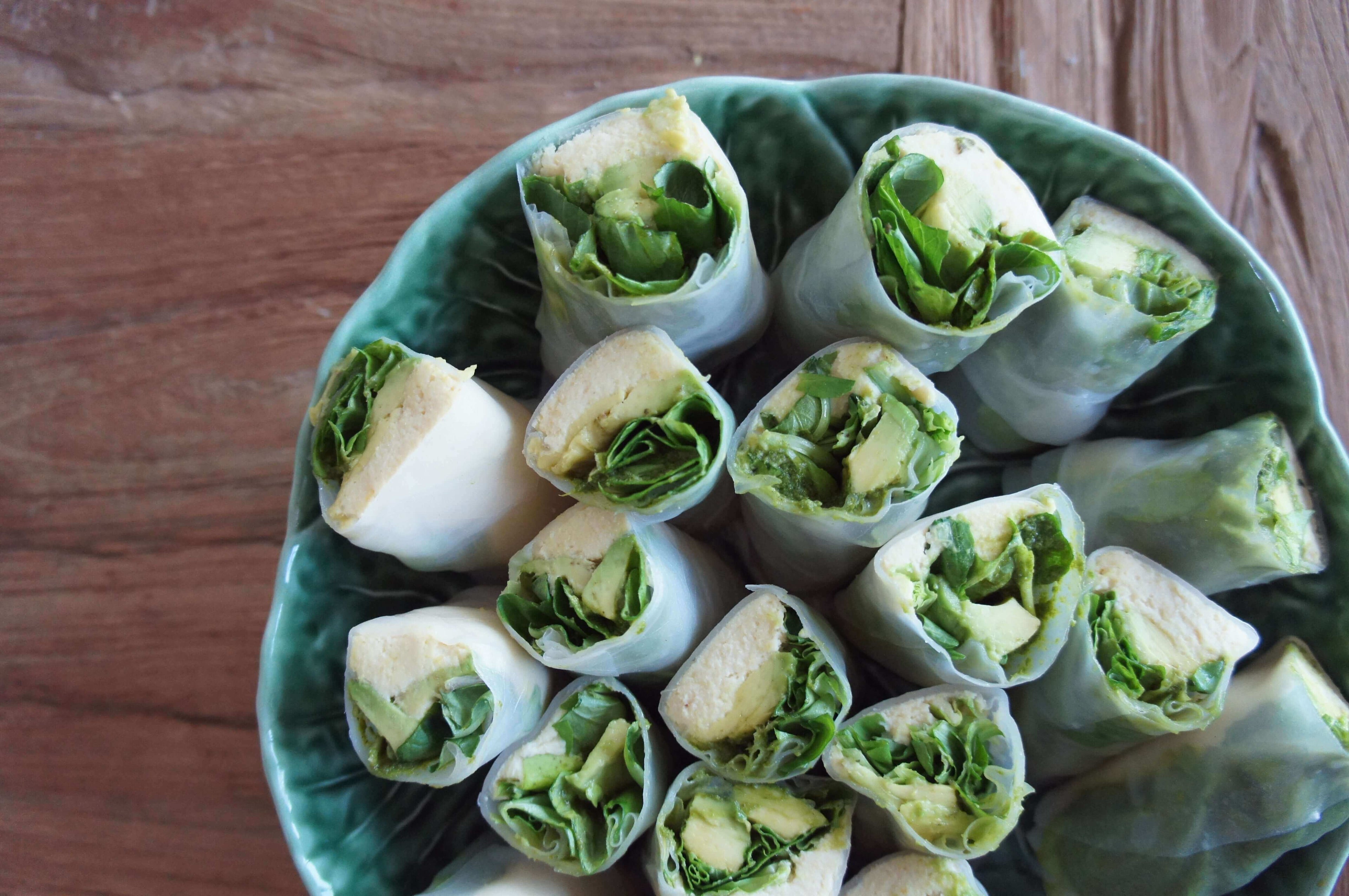 Rollitos con papel de arroz