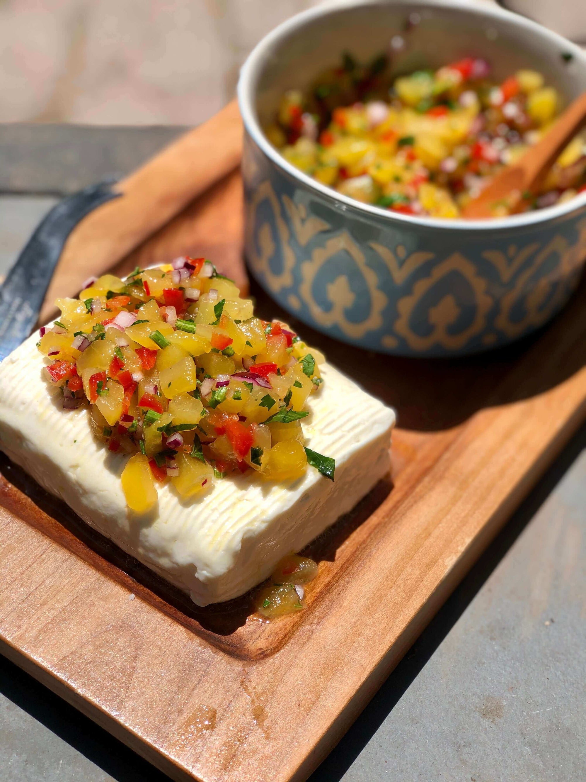 Queso Fresco con Pebre de Papayas