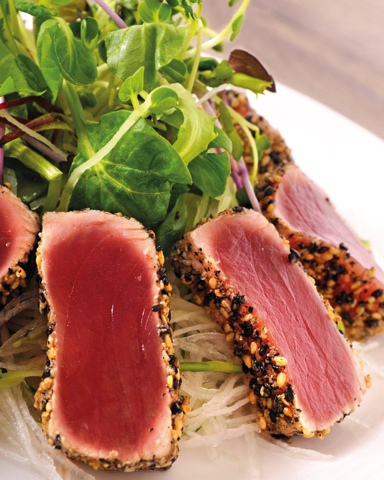 Atún Sellado con Verduras