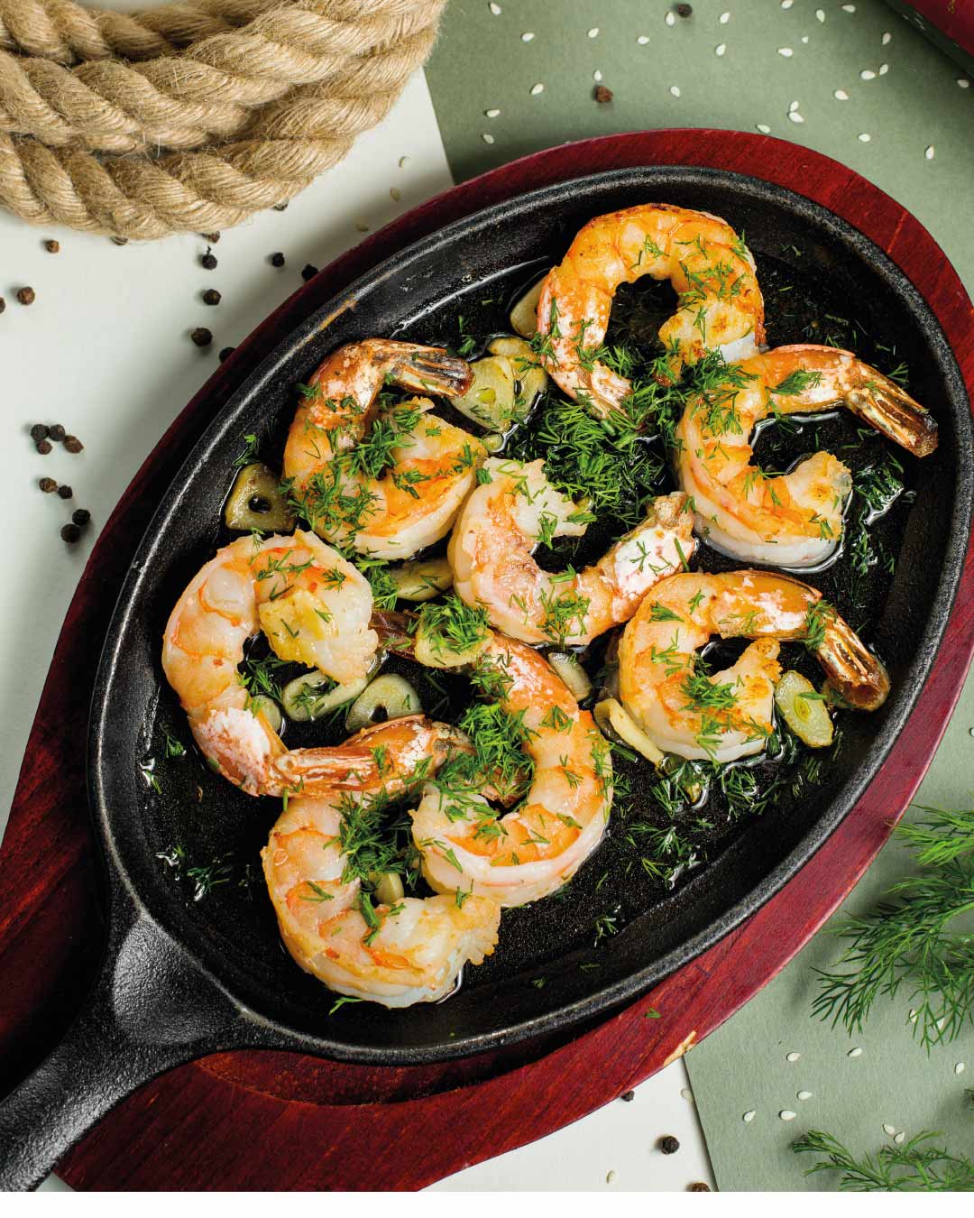 Camarones al Ajillo con O-Live