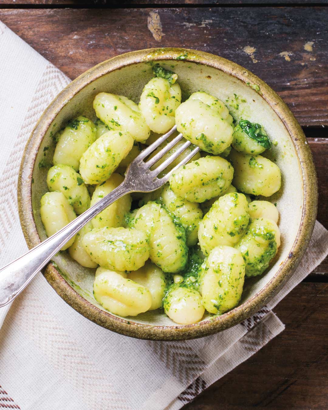 Gnocchis de Papa con Pesto y Aceite de Oliva Extra Virgen