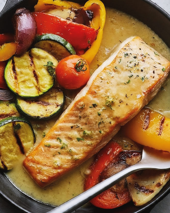 Corvina al Horno con Verduras para Cena Navideña