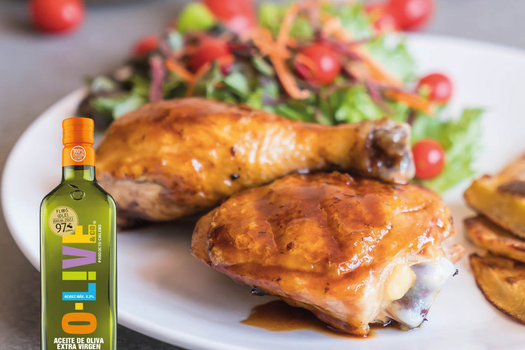 Pollo al Horno con Verduras, Manzana y Salsa de Mandarina