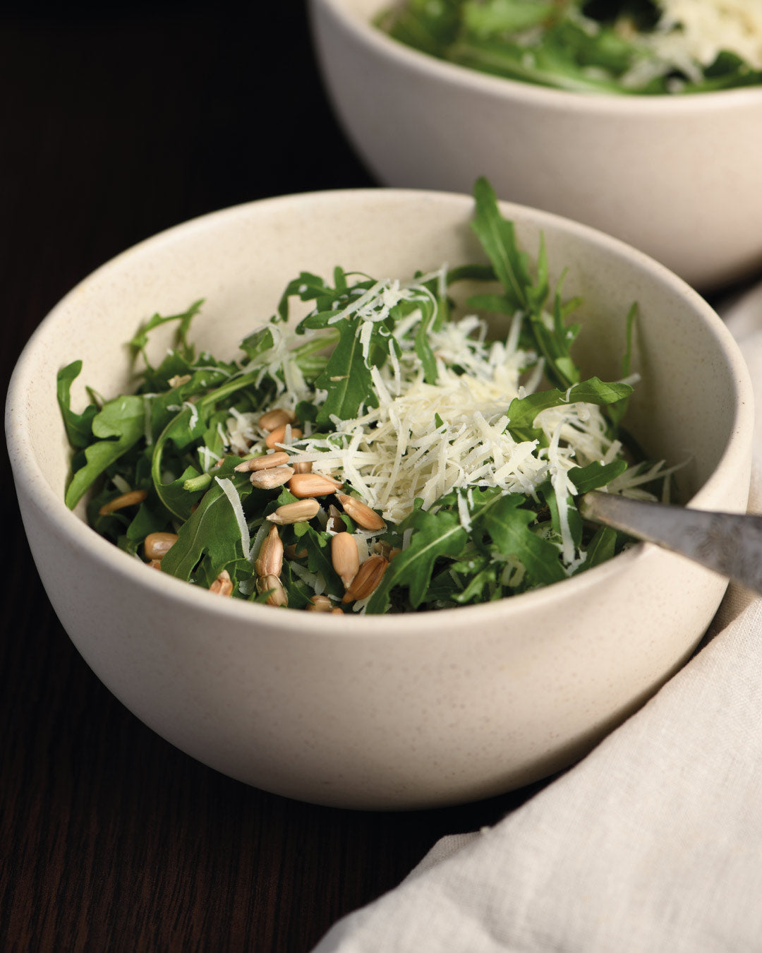 Ensalada de Rúcula y Parmesano con Aceite de Oliva O-Live