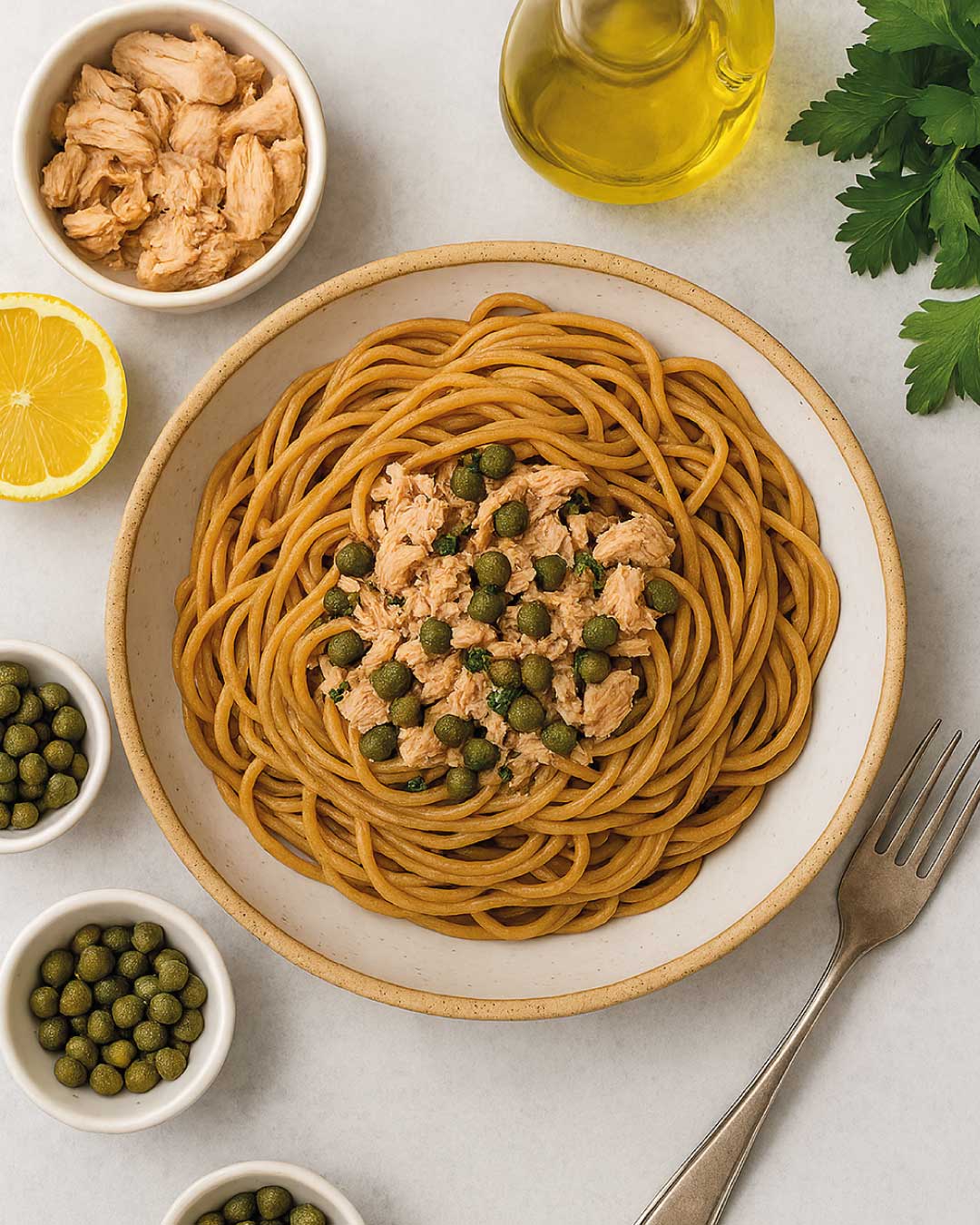 Receta Primaveral: Spaghetti con Atún y Alcaparras