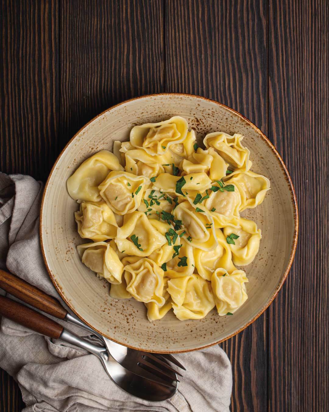 Receta Tortellini Mare e Monti con Aceite de Oliva Santiago