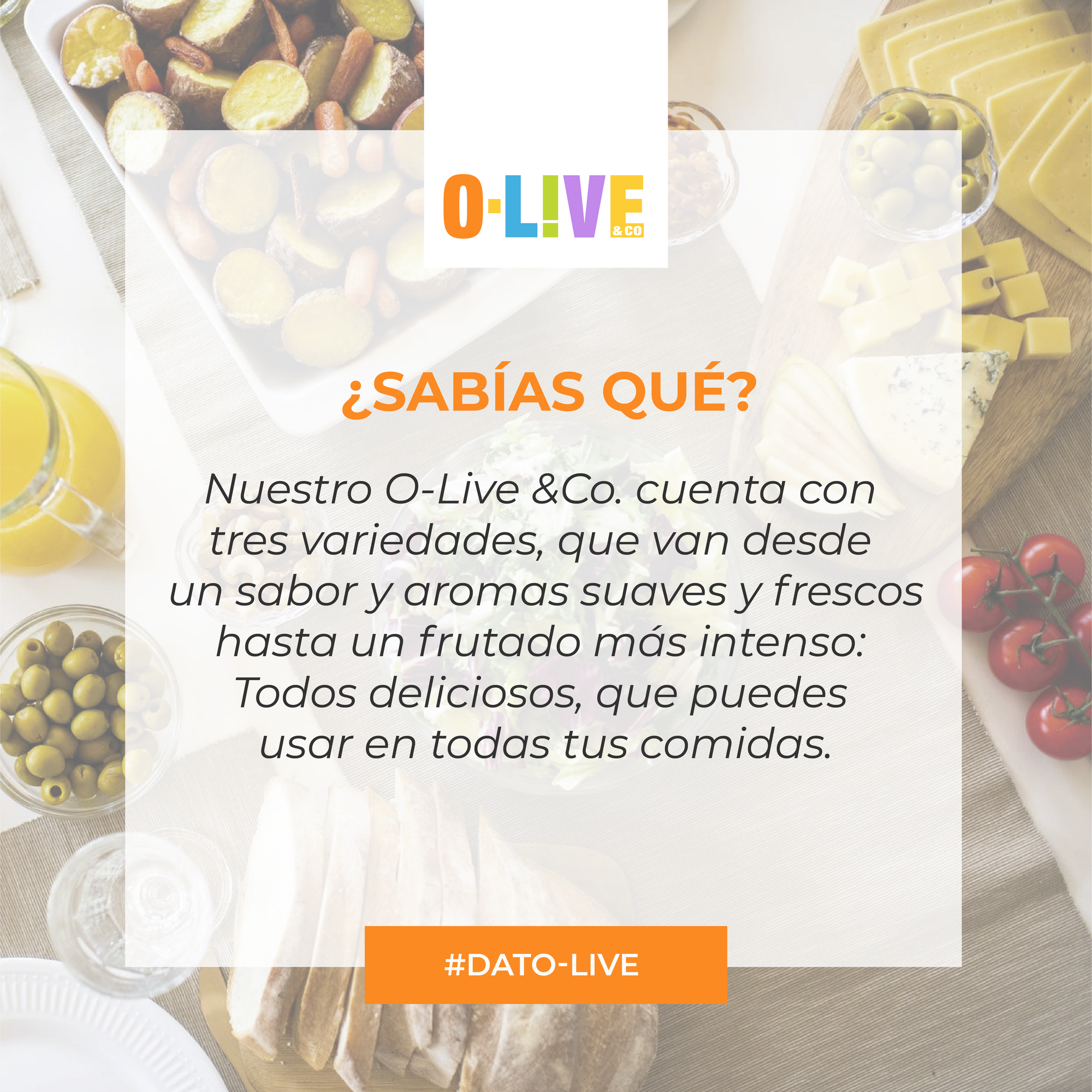 Portada de dato O-Live que muestra el texto: " Variedades de nuestro Aceite de Oliva"