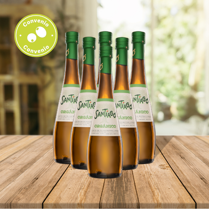 Aceite de Oliva Extra Virgen Orgánico Santiago 500ml x6 Unidades.