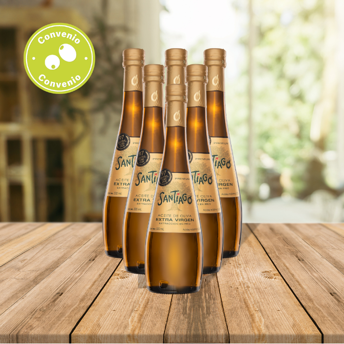 Aceite de Oliva Extra Virgen Santiago Premium 500ml x6 Unidades.