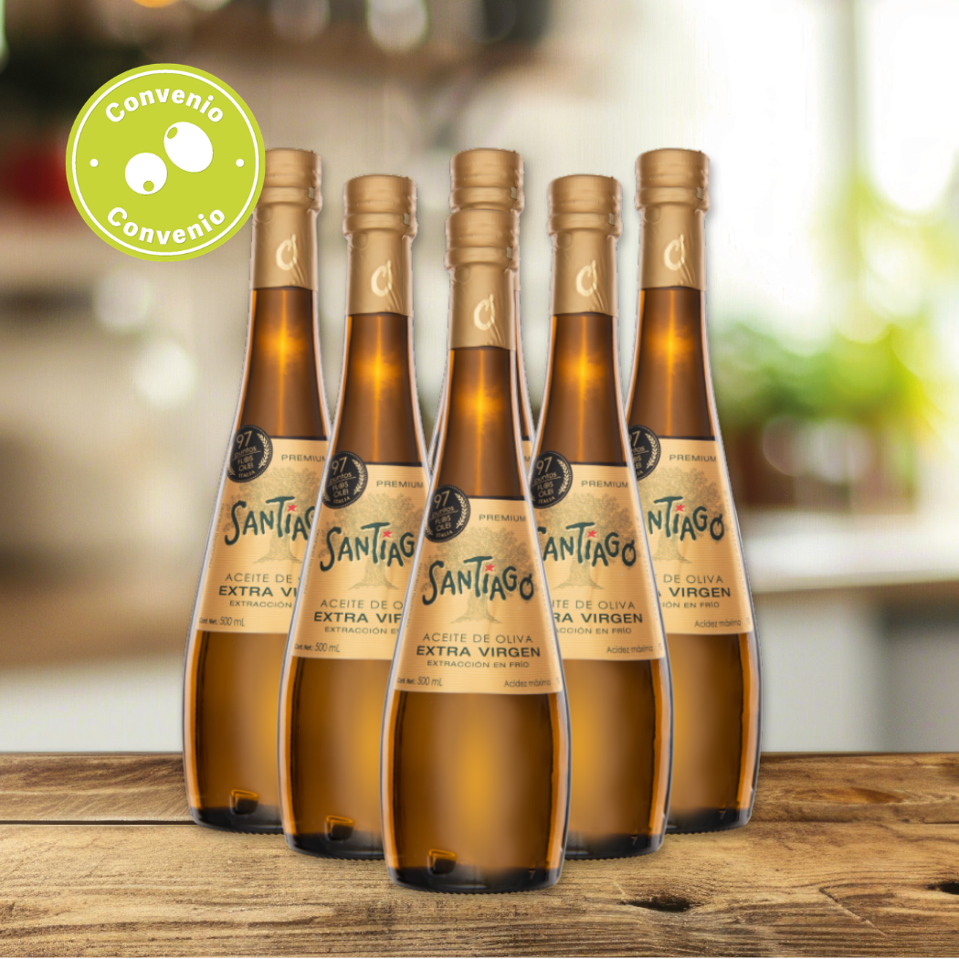 Aceite de Oliva Extra Virgen Santiago Premium 500ml x6 Unidades.