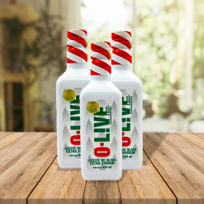 Aceite de Oliva Extra Virgen O-Live Navideño 450ml x3 Unidades